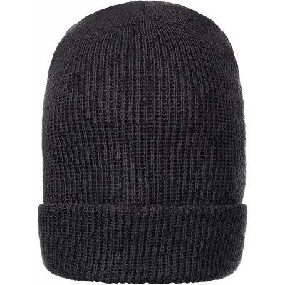 Skullies & Beanies Genuine Wool Ski Watch Cap- Made in USA- 3 Pack - 100% Wool - Black - CQ188U9ZLCZ $23.25