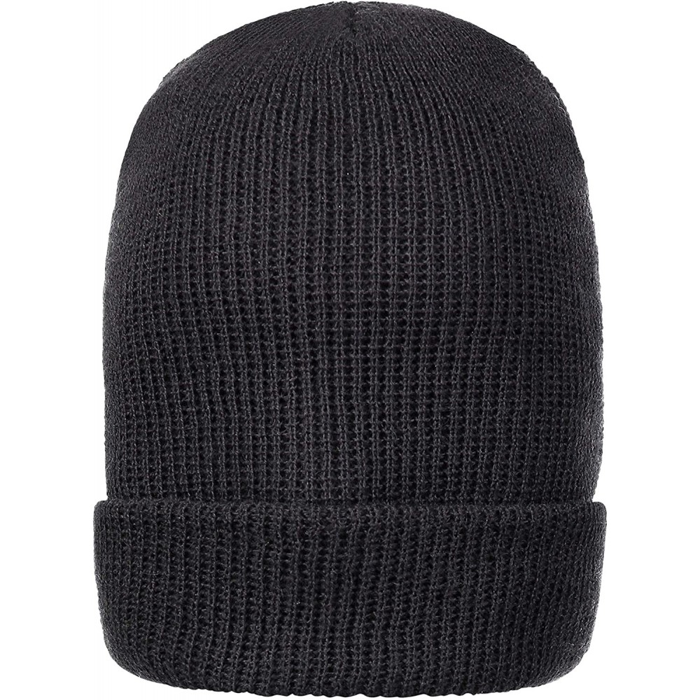 Skullies & Beanies Genuine Wool Ski Watch Cap- Made in USA- 3 Pack - 100% Wool - Black - CQ188U9ZLCZ $23.25