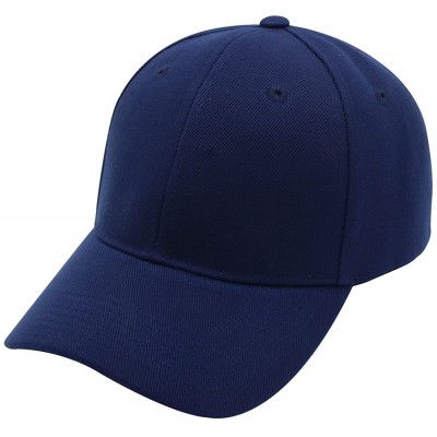 Baseball Caps Baseball Cap Men Women - Classic Adjustable Plain Hat - Navy - CH17YKG9E07 $8.42