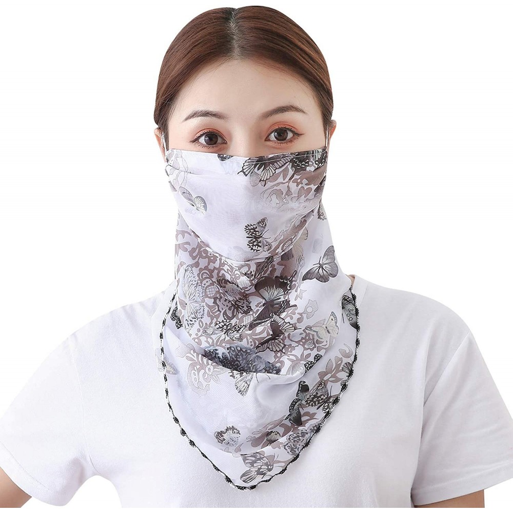 Balaclavas Women Multifunctional Bandana Chiffon Headband Scarf Balaclava Sun UV Protection - C - C8198S9UIUQ $11.19