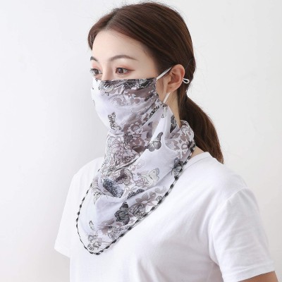 Balaclavas Women Multifunctional Bandana Chiffon Headband Scarf Balaclava Sun UV Protection - C - C8198S9UIUQ $11.19