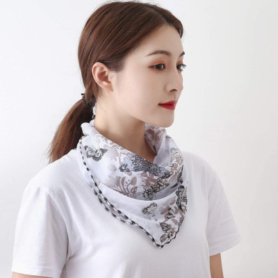 Balaclavas Women Multifunctional Bandana Chiffon Headband Scarf Balaclava Sun UV Protection - C - C8198S9UIUQ $11.19