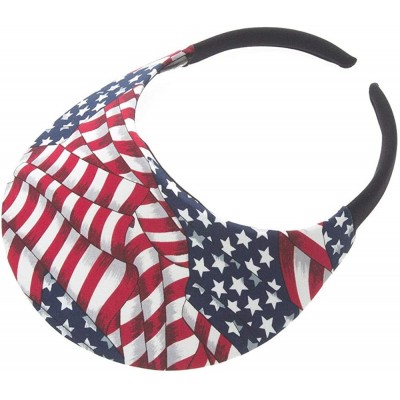 Visors Midsize Print Visor - American Flag Print - CH18TK0O3S9 $11.19