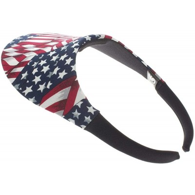 Visors Midsize Print Visor - American Flag Print - CH18TK0O3S9 $11.19