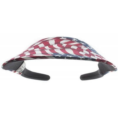 Visors Midsize Print Visor - American Flag Print - CH18TK0O3S9 $11.19