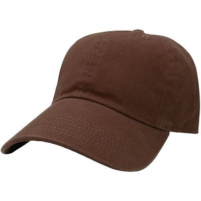 Baseball Caps Classic Baseball Cap Dad Hat 100% Cotton Soft Adjustable Size - Dark Brown - C711AT3W377 $6.94