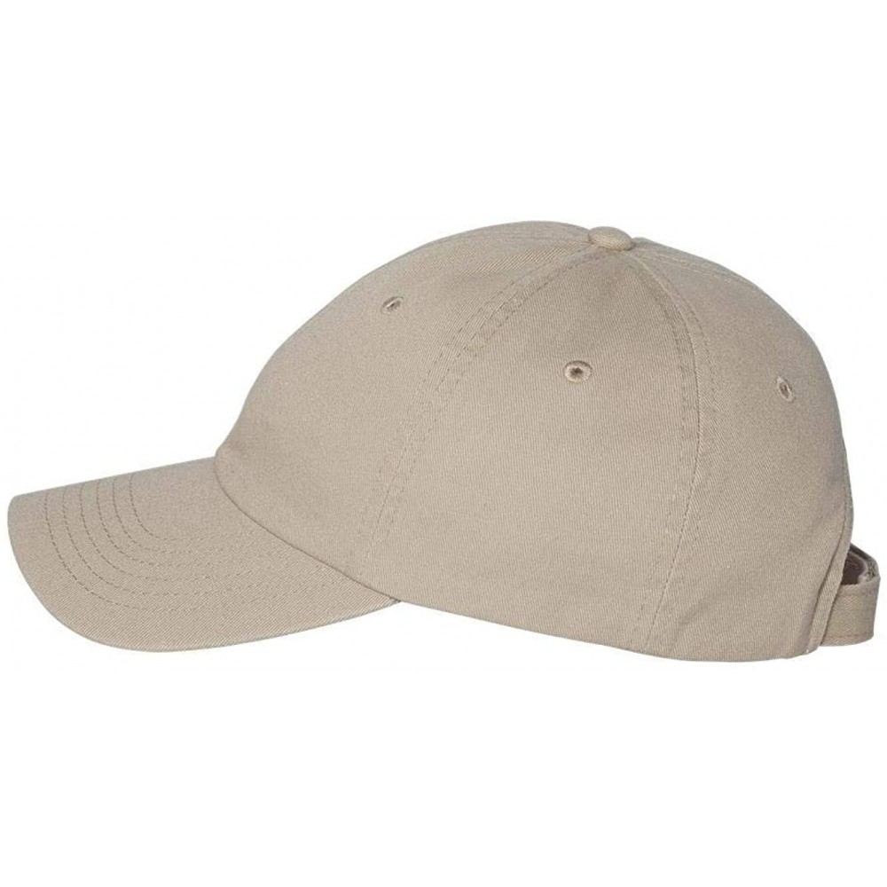 Baseball Caps VC350 - Unstructured Washed Chino Twill Cap with Velcro - Khaki - C811J95HMOL $8.86