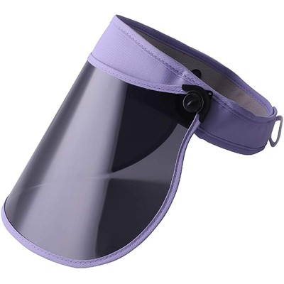 Visors Sun Visor Hat Clear Beach Cap Foldable Visor UV Protection Hat Unisex Wide Brim - Purple - CR18QW8MKN4 $13.13