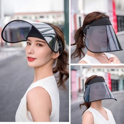 Visors Sun Visor Hat Clear Beach Cap Foldable Visor UV Protection Hat Unisex Wide Brim - Purple - CR18QW8MKN4 $13.13