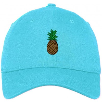 Baseball Caps Custom Soft Baseball Cap Pineapple Embroidery Dad Hats for Men & Women - Aqua - C518SLW7I5H $21.88