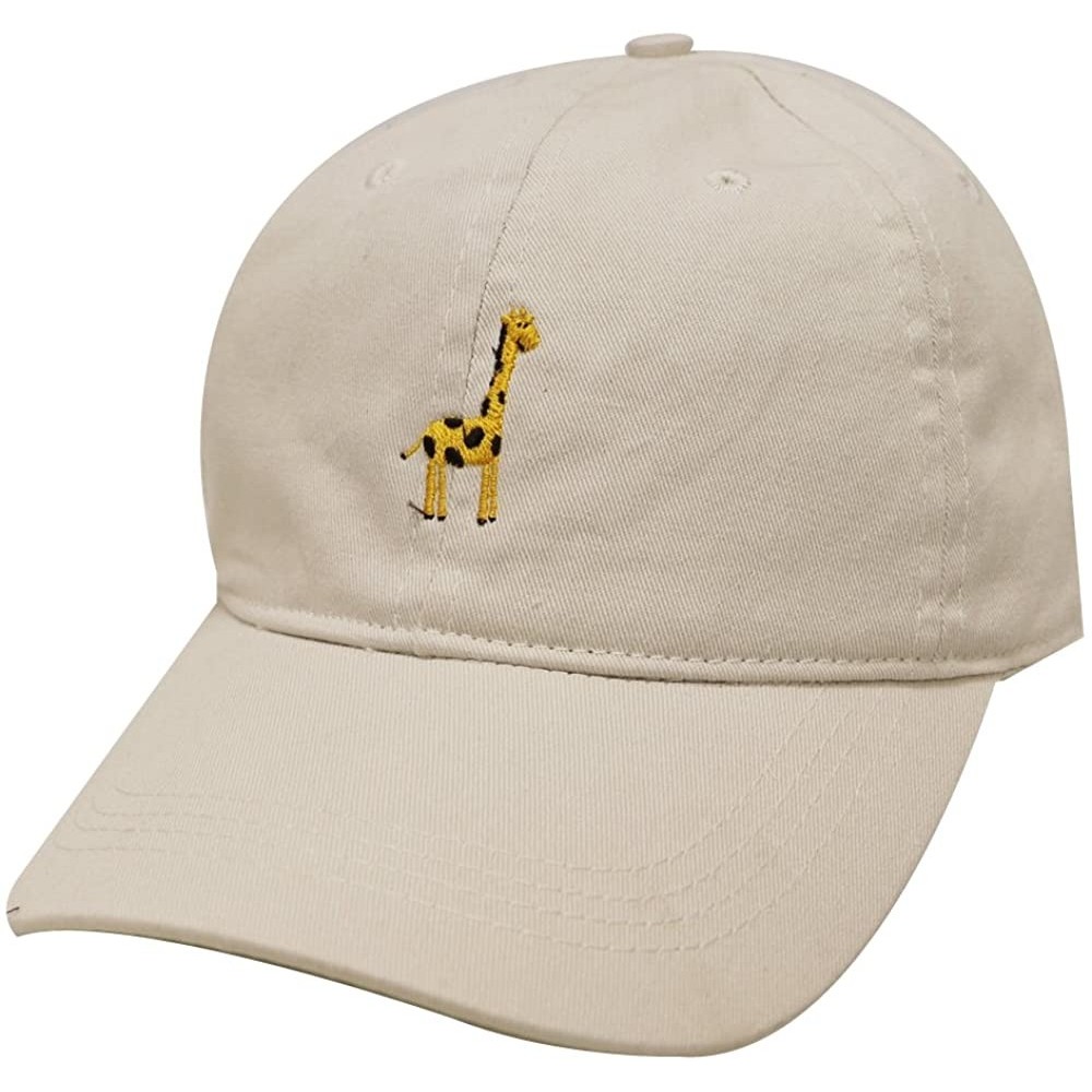 Baseball Caps Giraffe Cotton Baseball Dad Caps - Putty - CX12MX07VNY $16.64