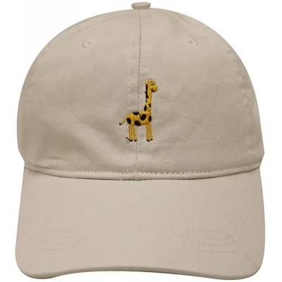 Baseball Caps Giraffe Cotton Baseball Dad Caps - Putty - CX12MX07VNY $16.64