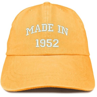 Baseball Caps Made in 1952 Text Embroidered 68th Birthday Washed Cap - Mango - CK18C7HEI36 $20.81
