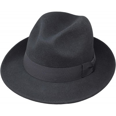 Fedoras Swift - Lightweight Fedora - 100% Wool Felt - Crushable for Travel - Water Resistant - Snap Brim - Black - CG18TLD4SS...