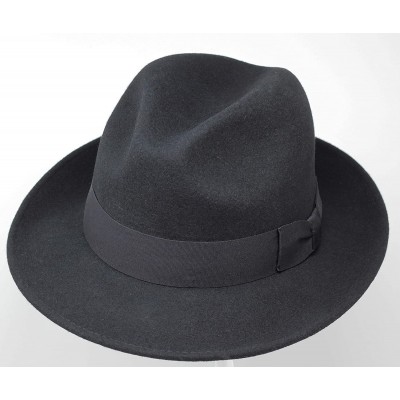 Fedoras Swift - Lightweight Fedora - 100% Wool Felt - Crushable for Travel - Water Resistant - Snap Brim - Black - CG18TLD4SS...