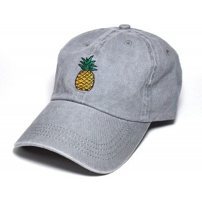 Baseball Caps Pineapple Hat Baseball Cap Polo Style Cotton Unconstructed Hats caps Multi Colors - Grey - C2184XH6TZL $14.27