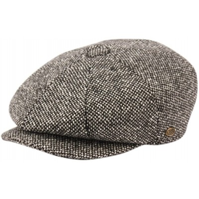 Newsboy Caps Men's Classic 8 Panel Wool Blend newsboy Snap Brim Collection Hat - 2124-black - C5185G2TK4A $28.39