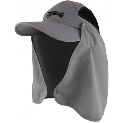 Baseball Caps American Moisture Wicking Outdoorsman UPF 50+ Taslon UV Cap with Removable Neck Flap - Gull - CR17YI8KWH3 $23.78