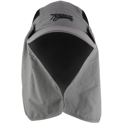 Baseball Caps American Moisture Wicking Outdoorsman UPF 50+ Taslon UV Cap with Removable Neck Flap - Gull - CR17YI8KWH3 $23.78