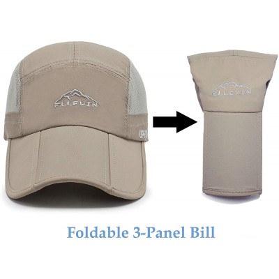 Baseball Caps Unisex Baseball Cap UPF 50 Unstructured Hat with Foldable Long Large Bill - A-khaki-m/L - C417YEEZ8UQ $10.38