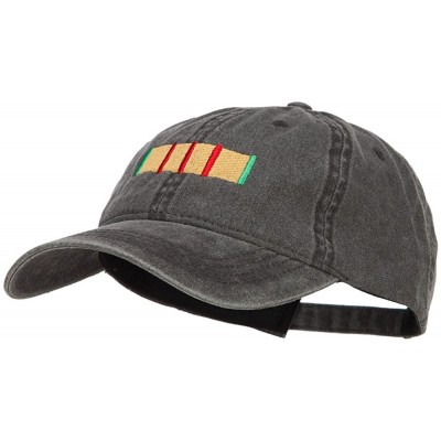 Baseball Caps Vietnam Service Ribbon Embroidered Washed Cap - Black - CN186MAWOQ2 $28.20