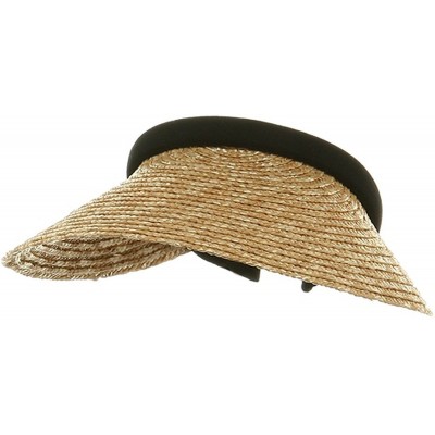 Visors Straw Clip Ons-Natural Black - Black - CL11O93XUOT $12.83