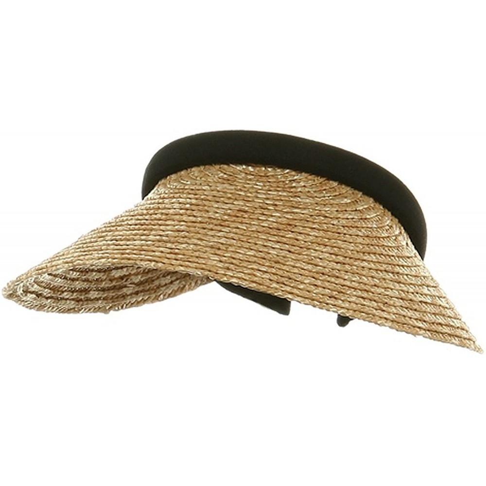 Visors Straw Clip Ons-Natural Black - Black - CL11O93XUOT $12.83