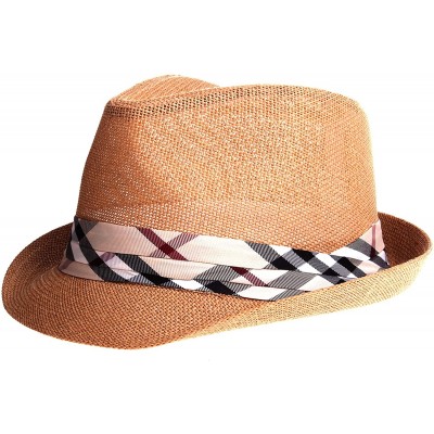 Fedoras Vintage Unisex Fedora Hat Classic Timeless Light Weight - 2116 - Brown - CG185XKRCX9 $12.59