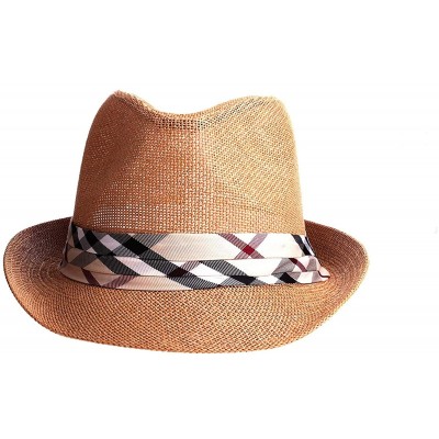 Fedoras Vintage Unisex Fedora Hat Classic Timeless Light Weight - 2116 - Brown - CG185XKRCX9 $12.59