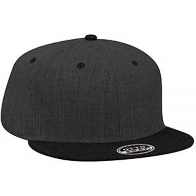 Baseball Caps Heather Wool Blend Flat Visor Pro Style Snapback Caps - Blk/H.blk/H.blk - C917YEK0NIA $14.48