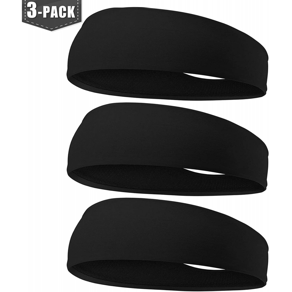 Headbands Headbands Sweatbands Performance Hairbands - 02.3Pcs 3 × Black - CP18DLE0HG4 $8.71