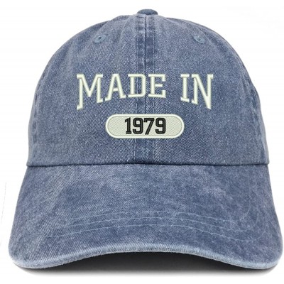 Baseball Caps Made in 1979 Embroidered 41st Birthday Washed Baseball Cap - Navy - CY18C7GZAER $36.69