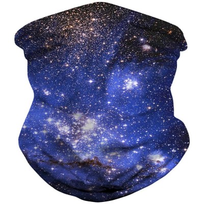 Balaclavas Galaxy Balaclava for Women Men Headband Bandana Head Wrap Scarf Neck Warmer Headwear - Blue - CA199I6W6YO $14.37