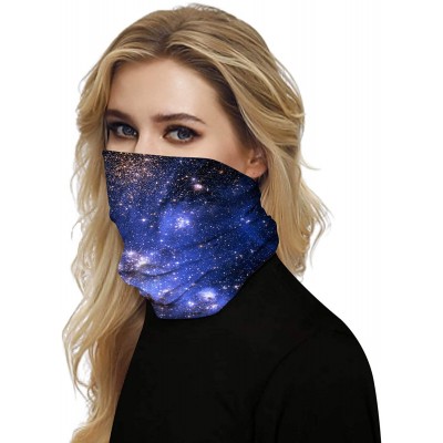 Balaclavas Galaxy Balaclava for Women Men Headband Bandana Head Wrap Scarf Neck Warmer Headwear - Blue - CA199I6W6YO $14.37