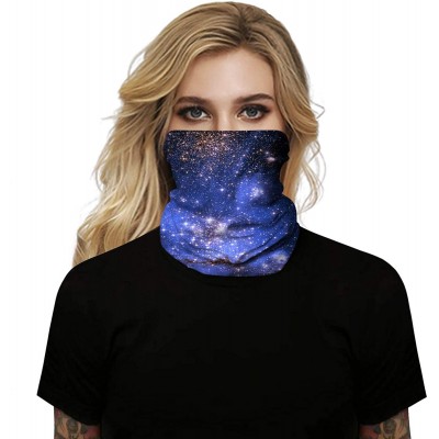 Balaclavas Galaxy Balaclava for Women Men Headband Bandana Head Wrap Scarf Neck Warmer Headwear - Blue - CA199I6W6YO $14.37