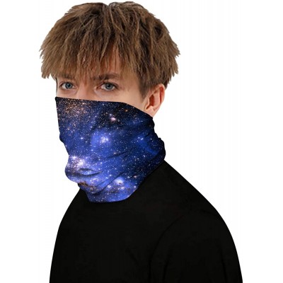 Balaclavas Galaxy Balaclava for Women Men Headband Bandana Head Wrap Scarf Neck Warmer Headwear - Blue - CA199I6W6YO $14.37