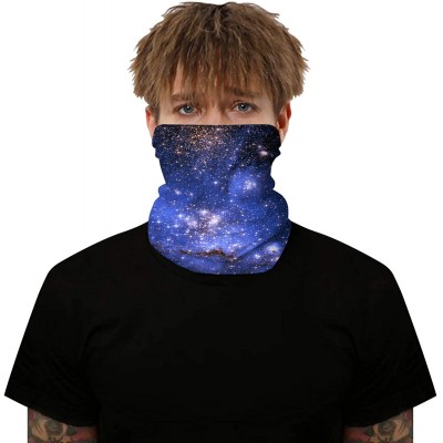 Balaclavas Galaxy Balaclava for Women Men Headband Bandana Head Wrap Scarf Neck Warmer Headwear - Blue - CA199I6W6YO $14.37