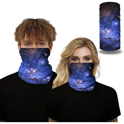 Balaclavas Galaxy Balaclava for Women Men Headband Bandana Head Wrap Scarf Neck Warmer Headwear - Blue - CA199I6W6YO $14.37