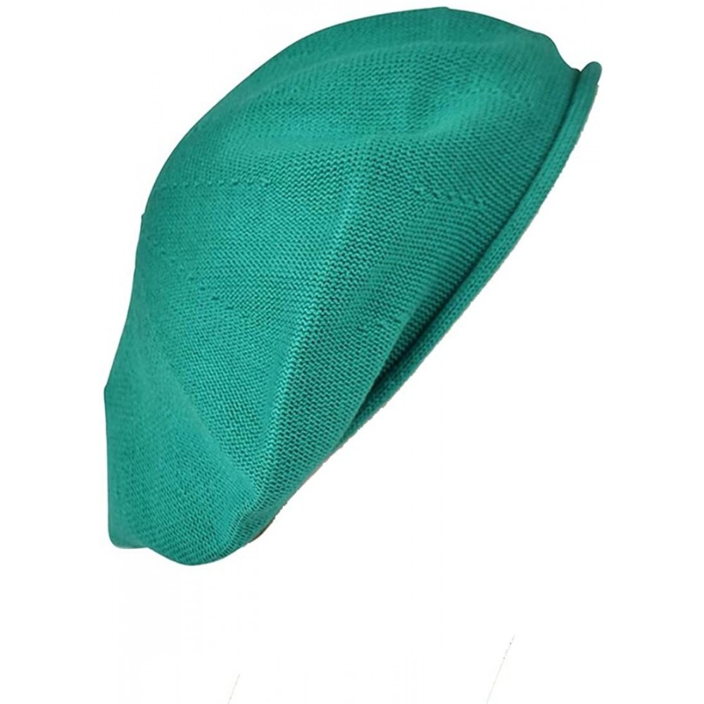 Berets Beret for Women 100% Cotton Solid - Teal - CC127I5L7DP $20.88