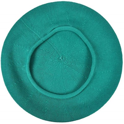 Berets Beret for Women 100% Cotton Solid - Teal - CC127I5L7DP $20.88