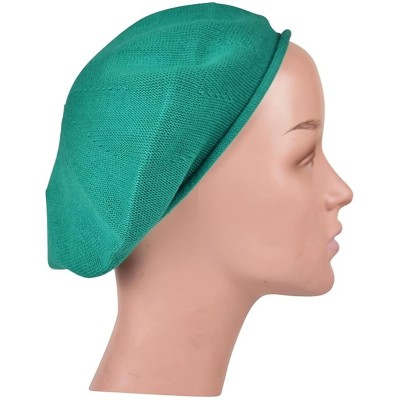 Berets Beret for Women 100% Cotton Solid - Teal - CC127I5L7DP $20.88