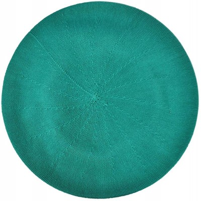 Berets Beret for Women 100% Cotton Solid - Teal - CC127I5L7DP $20.88