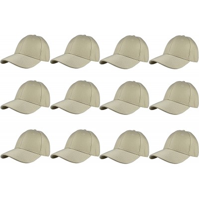Baseball Caps Plain Blank Baseball Caps Adjustable Back Strap Wholesale LOT 12 PC'S - Khaki - CI12O920GIA $26.55