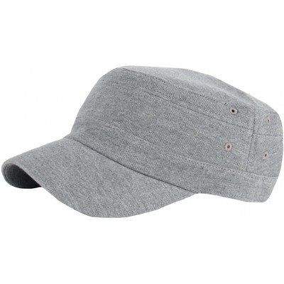 Baseball Caps A155 New Cotton Pre-Curved Simple Hole Design Club Army Cap Cadet Military Hat - Gray - CN12O5MQWUM $28.38