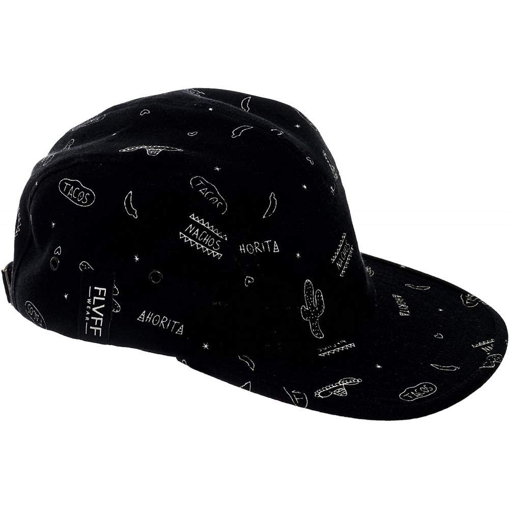 Baseball Caps 5 Panel Hat for Men Women Flat Brim Baseball Cap Urban Street Camper Hats (P1) - Tacos - C618U5LKW99 $14.04