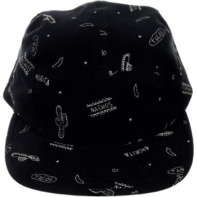 Baseball Caps 5 Panel Hat for Men Women Flat Brim Baseball Cap Urban Street Camper Hats (P1) - Tacos - C618U5LKW99 $14.04