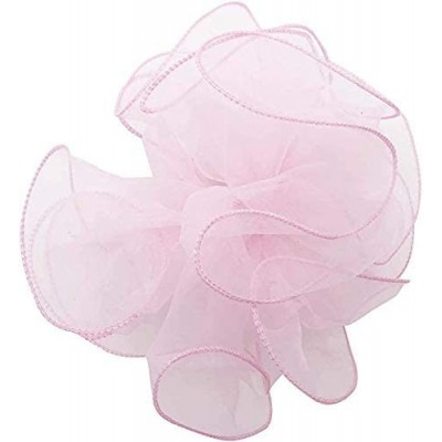 Sun Hats Kentucky Derby Hats Women Organza Church Hat for Wedding Tea Party MZW0099 - Pink - CF17YX6EXIC $11.46