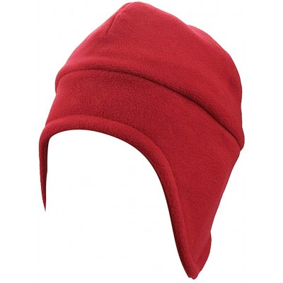 Baseball Caps Mens Winter Thermal Polar Fleece Outdoor Sports Baseball Cap Hats with Ear Flaps - M-red - CB192HL7625 $20.64