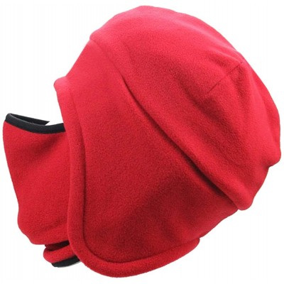 Baseball Caps Mens Winter Thermal Polar Fleece Outdoor Sports Baseball Cap Hats with Ear Flaps - M-red - CB192HL7625 $20.64