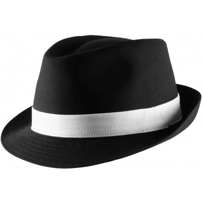 Fedoras Classic Trilby Trilby Hat - Noir-blanc - CW121D60KVZ $77.59
